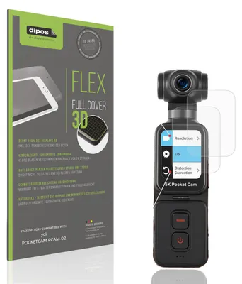 Produktbild von 2x Full Cover Schutzfolie matt für ydi POCKETCAM PCAM-02 Panzerfolie Anti-Shock