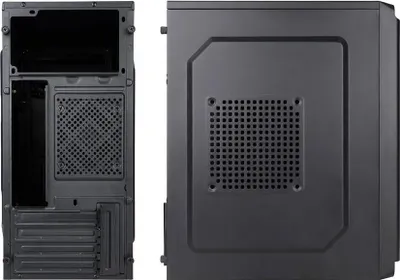 Produktbild von TooQ TQC-4702U3C-B, Mini Tower, PC, Schwarz, micro ATX, Mini-ITX, Stahl, 14 cm