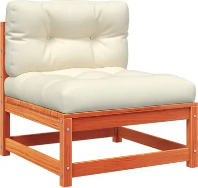 Produktbild von vidaXL Gartensofa ohne Armlehnen mit Kissen Wachsbraun Kiefernholz