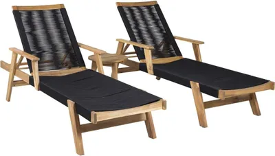 Produktbild von Acacia Lounge-Set 3 Teile schwarz,natur.
