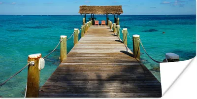 Produktbild von MuchoWow® Poster Bootssteg auf den Bahamas 150x75 cm - ohne Rahmen