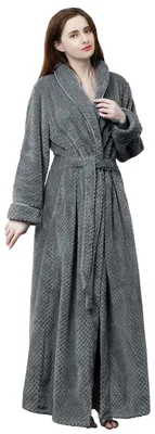 Produktbild von Omgoods - Hellomamma Damenbademantel – Weicher, warmer Fleece-Kimono mit Gürtel