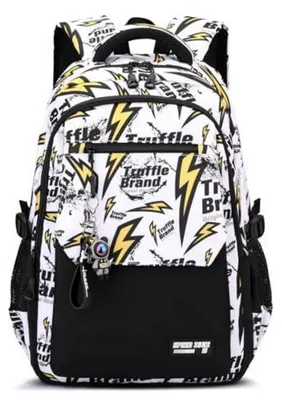Immagine prodotto di Zaino per studenti adolescenti, ragazzi, grande, per scuola superiore, nero/giallo, 32 litri, tessuto Oxford 300D