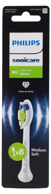 Obrázek produktu pro Philips Optimal White HX6068/87 Balení 8 ks hlavic kartáčku, 8 kusů, Bílá, 3 měsíc/ů, Střední, 62000 pohybů za minutu, Philips