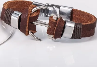 Immagine prodotto di Bracciale da Uomo AD-2801 in Pelle Marrone KP2801