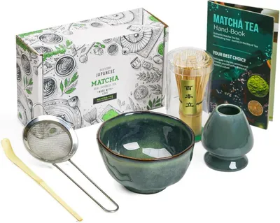 Obrázok produktu pre Japonská čajová súprava matcha s metličkou, hrotmi, miskou a naberačkou