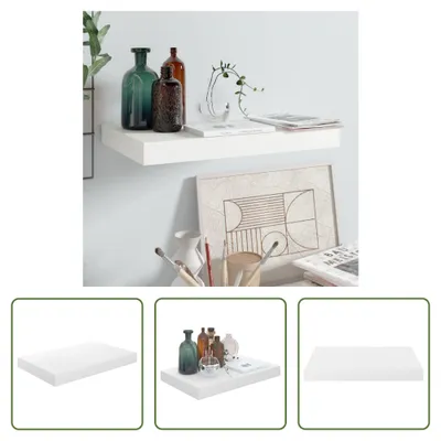 Produktbild von The Living Store Schweberegal Hochglanz-Weiß 40x23x3,8 cm MDF