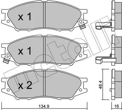 Produktbild von METELLI Bremsbeläge Satz Vorne Bremsklötze für NISSAN ALMERA II Hatchback (N16) 22-0810-0