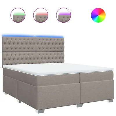 Produktbild von Boxspringbett mit Matratze Taupe 200x200 cm Stoff