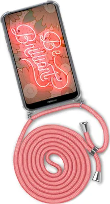 Produktbild von TWIST-Case + TWIST-Cord für Nokia 7.1, Farbe:Kooky Flamingo (Silber)
