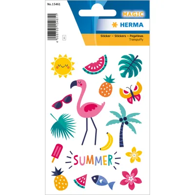 Immagine prodotto di Adesivo HERMA MAGIC Summerfeeling Transpuffy 1 foglio 15 pezzi