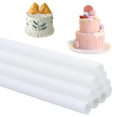 10 Tortenstäbe aus Kunststoff, 30 cm, weiß, für mehrstöckige Kuchen