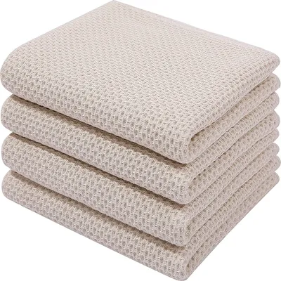 Produktbild von OKWISH Geschirrtücher 100% Baumwolle, 4er Set 34 x 73 cm,Weiche Geschirrhandtücher Küchenhandtücher Saugfähig Küchentücher Dicke Premium Geschirrtuch