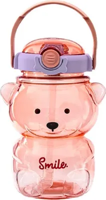 Produktbild von Wasserflasche mit griff rosa teddybär 1000 ml bd26