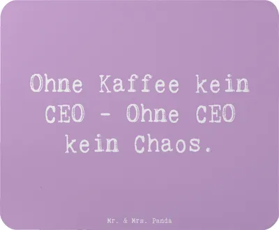 Produktbild von Mr. & Mrs. Panda Mousepad Spruch CEO ohne Chaos - Lavendeltraum - Geschenk, Führungsposition, Arbeitsalltag, Berufspassion, pc, Beruf, Mauspad, Geschenke mit Herz, laptop