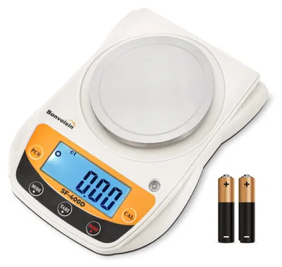Digitale Laborwaage 600 g x 0,01 g, Mini-Präzisionswaage, orange/schwarz