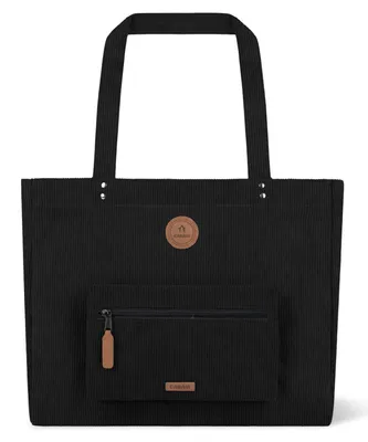 Image de CABAIA sac shopper sac à épaule pour ordinateur portable Recycled Velvet Shopper Bag Brighton noir
