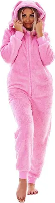 Produktbild von Keanu - Jumpsuit für Damen, mit Kapuze, Fleece TC243 (38-40 DE) (Pink)