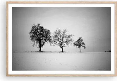 Produktbild von Gerahmtes Poster - Rahmen in heller Eiche - Winter Bäume Schnee - 91,5x61 cm - Wand Bild - Wanddeko - Wandbilder - Kunstposter - Wandposter - Bilderrahmen - Bilder - Kunstdruck - P2NAA91x61-4958