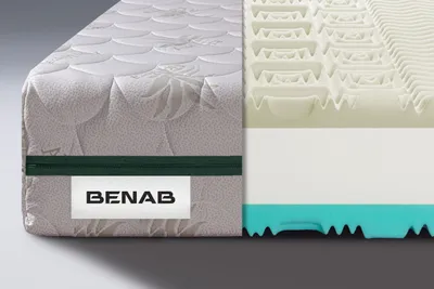 Produktbild von Visco-Matratze Benab Zero Visco 18 HR Matratze 90 x 200 cm H3 / H4 hart 18 cm hohe Visco-Matratzen, Aloe Vera, Visco, PUR, HR, 7 Zonen, Knoben