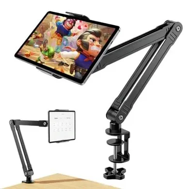 Zdjęcie produktu dla Uchwyt na tablet obracany 360 aluminiowy regulowany uniwersalny