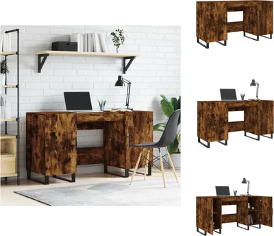 Produktbild von vidaXL Schreibtisch Räuchereiche 140x50x75 cm Holzwerkstoff -  Schreibtische