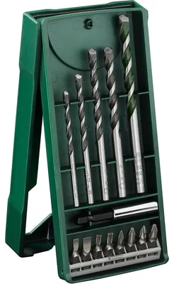 Productafbeelding van BOSCH 2607017161 BOSCH Mini-X-Line universele boorset, (L = 25 mm) met de volgende bits: PH1; PZ2; S0,5 x 4; S1,0 x 6; T20; T25, en met de volgende boordiameters: Ø 3/4/5/6/8 mm, 14-delig