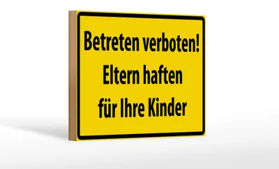 Produktbild von Holzschild Warnschild 18x12cm Betreten Verboten
