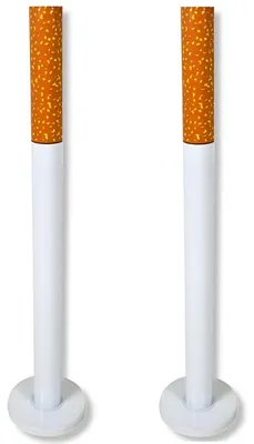 Produktbild von 2x Standaschenbecher in Zigarettenform - 72 cm - Freistehender Aschenbecher mit Standfuß - Stehascher Zigarette Ascher für draußen
