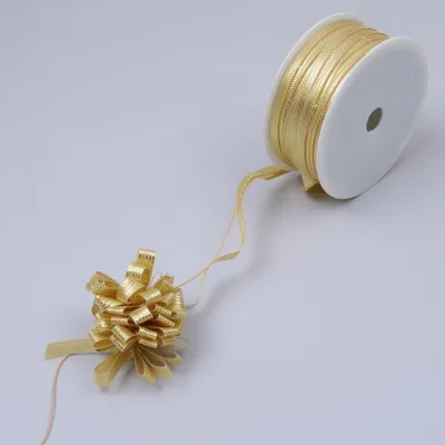 Produktbild von Dekoband - Ziehschleifen  -  Gold - 7 mm breit - Rolle mit 50 m - 34006-7-50-02