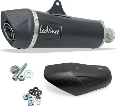 Produktbild von LeoVince Endschalldämpfer NERO mit Zulassung, Edelstahl schwarz, Carbon Kappe & Hitzeschild kompatibel mit KTM Adventure 1050 2015 - 2016 / Adventure / R 1190 2013 - 20216