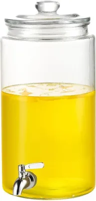 Obrázek produktu pro Famanu dávkovač limonády – 7,5 litrů – skleněná nádoba s nerezovým kohoutkem