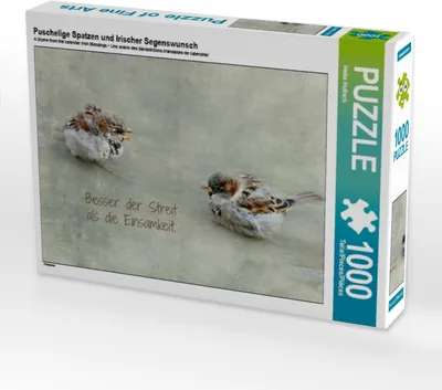 Produktbild von Calvendo Puschelige Spatzen und Irischer Segenswunsch 1000 Teile Puzzle quer 640x480mm, Hultsch Heike; 7303290