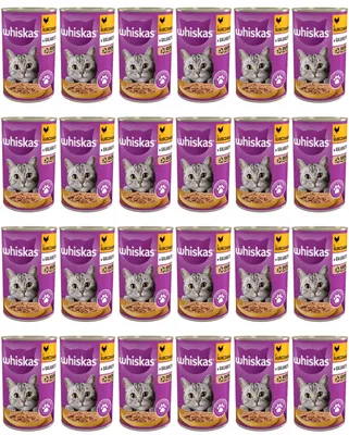 Zdjęcie produktu dla Mokra karma dla kotów z kurczakiem w galaretce Whiskas puszki 24x400g