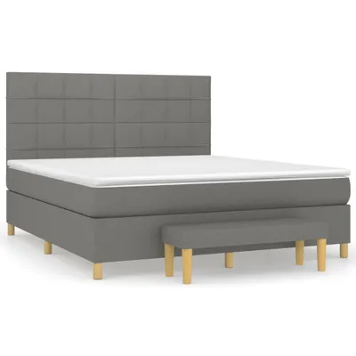 Produktbild von vidaXL Boxspringbett mit Matratze Dunkelgrau 180x200 cm Stoff