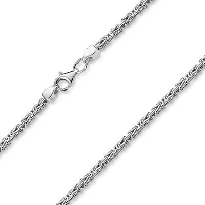 Produktbild von MATERIA 925 Silber Königskette Herren Halskette 2,5mm breit vierkant diamantiert rhodiniert 45 50 60 65 70 80cm K29