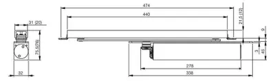 Zdjęcie produktu dla Samozamykacz kanałowy DC840 Normalmont.Bands.EN 1-4 srebrny EN 1-4 ASSA ABLOY