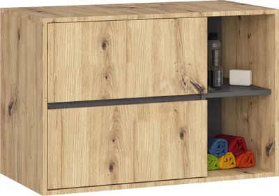 Produktbild von Hängender Waschbeckenunterschrank VAMI Artisan Eiche, Graphitgrau 90x60x45,5 cm