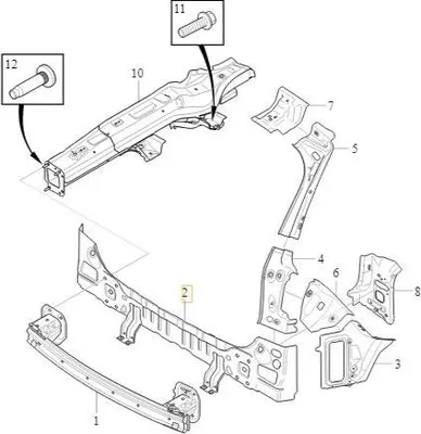 Produktbild von VOLVO XC60 II Heckgurtverstärkung hintere Gepäckraumwand OE