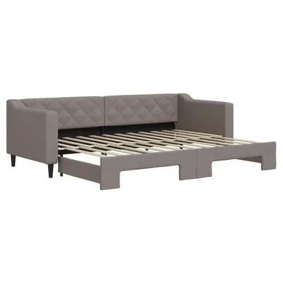 Zdjęcie produktu dla vidaXL Łóżko dzienne rozkładane taupe 80x200 cm tkanina