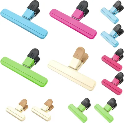 Imagen del producto de Clips de cierre para bolsas, 12 unidades, de plástico, flexibles, para un cierre seguro