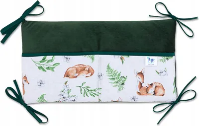 Obrázek produktu pro Pepi Organizér do dětské postýlky s medovým sametem - 42 cm × 22 cm - taška na hračky do dětské postýlky na plenky - Forest Time
