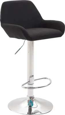 Produktbild von CLP Barhocker Braga Stoff drehbar und höhenverstellbar schwarz Gestell Farbe chrom