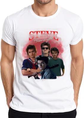 Produktbild von Steve Harrington Stranger Serienfan Geschenk Babysitter Hawkins Herren T-Shirt, Weiß, L