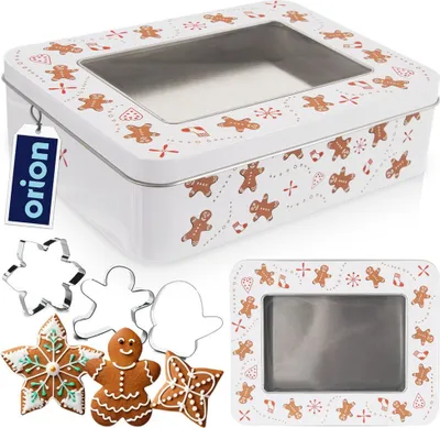 Produktbild von Orion Keksdose Lebkuchendose Gebäckdose Aufbewahrungsdose Metalldose Behälter LEBKUCHEN 18x14,5x5 cm