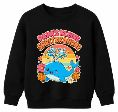 Immagine prodotto di Felpa con cappuccio per bambini, motivo "Papa's kleine Spritzkanone Wal Statement Sarkasmus", colore nero, taglia 140