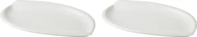 Produktbild von Palmer White Delight Leaf, Teller flach oval, 28 × 19 cm, 2 Stück, weiß Porzellan