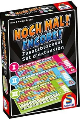 Produktbild von Schmidt Spiele Noch mal! Zusatzblöcke I/II/III, 3 Stück, Würfelspiel, Farben: Blau, Grün, Rot, Maße: 10x14.5x2.6 cm (BxTxH), Benötigt NOCH MAL! (Art. Nr. 49327), ca. 20 Min. Spieldauer, für 1-6 Spieler