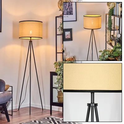 Produktbild von Tamarispa Stehlampe aus Metall/Stoff in Schwarz/Beige