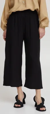 Image de b.young BYMMJOELLA CROP PANTS 2 Pantalon pour femme Pantalon en tissu Culotte en viscose légère et fluide Coupe ample avec taille élastique